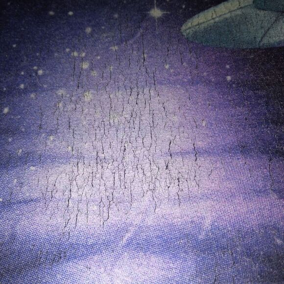 Gildan Purple Blue Unisex Crew Neck Space Alien Graphic Print T-Shirt Adult XL - Picture 6 of 8